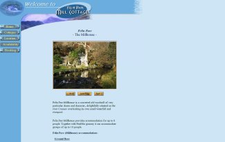 This web site offers holiday accommodation in the Snowdonia National Park. The Cottages provide a range of delightful holiday accommodation in carefully converted old stone buildings created from a traditional Welsh woolen mill. Please note this site was created many years ago and the owner has so far not felt it requires upgrading. "Felin Parc" Mill Cottages