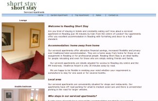 This contemporary web site offers short term appartment lets on a fully serviced, fully furnished basis in Reading. Reading Short Stay