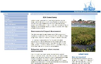 A web site designed for a marine ecology consultancy firm specialising in the provision of expert advice on the monitoring and mitigation of potential environmental impacts associated with infrastructure projects in coastal waters. Richard Newell Associates LLP