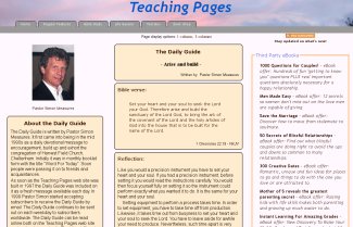 The most popular web site WebShore has created in terms of visitor traffic. Originally developed in 1997 and has had a number of complete make-overs since then.It has Christian content with classes on subjects like divorce and money management. Teaching Pages